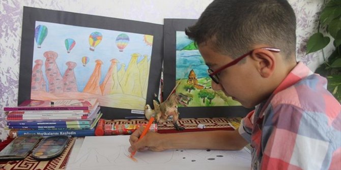 KALBİ DELİK VE SAĞDA OLAN SAMET'İN RESİM TUTKUSU