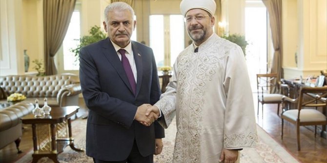 BAŞBAKAN YILDIRIM, DİYANET İŞLERİ BAŞKANI ERBAŞ'I KABUL ETTİ