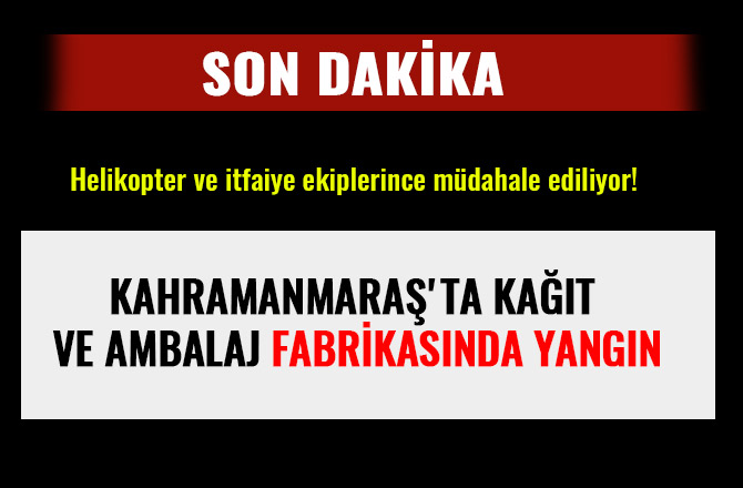 KAHRAMANMARAŞ'TA KAĞIT VE AMBALAJ FABRİKASINDA YANGIN