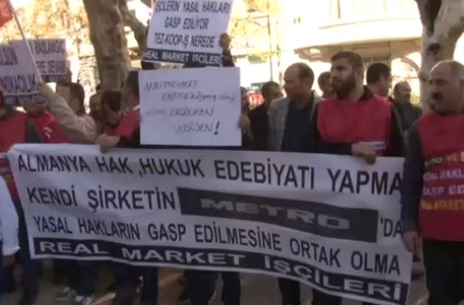 ALMAN ŞİRKETLERİNDEN ÇIKARILAN İŞÇİLER EYLEMDE