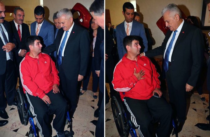 BİLEN’E BAŞBAKAN YILDIRIMDAN GEÇMİŞ OLSUN ZİYARETİ