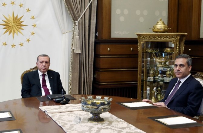 CUMHURBAŞKANI ERDOĞAN HAKAN FİDAN’I KABUL ETTİ