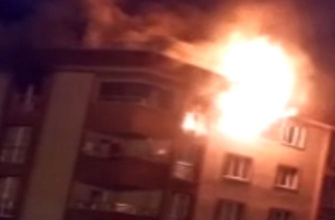 ÇOK SAYIDA TÜP BULUNAN EVDE YANGIN