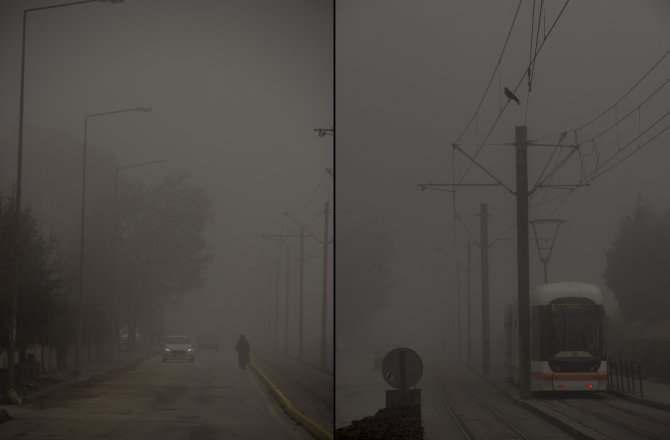 ESKİŞEHİR’DE SİS ETKİLİ OLDU