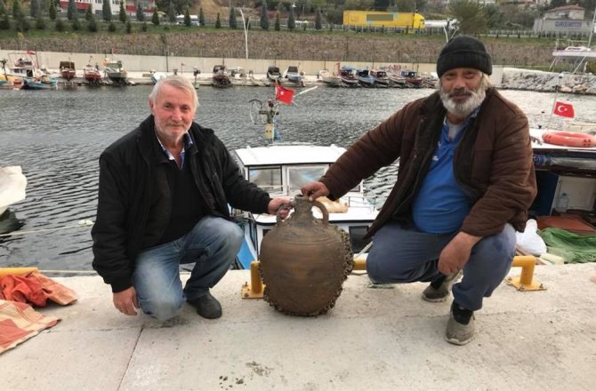 BALIKÇILARIN AĞINA BİZANS DÖNEMİ’NE AİT TARİHİ ESER TAKILDI