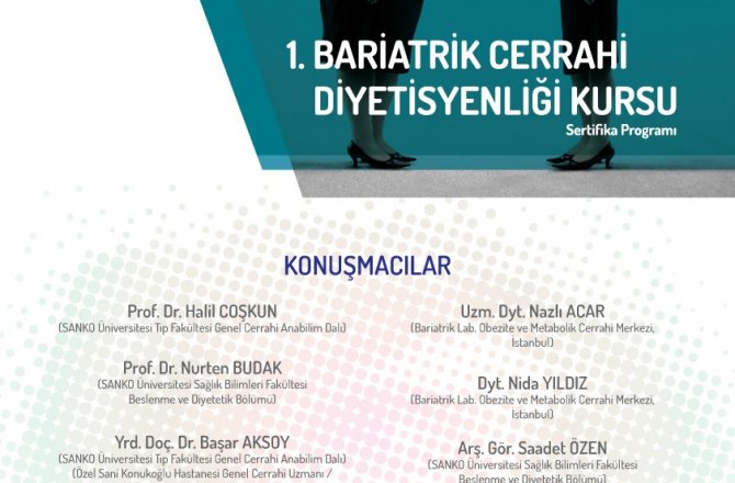 SANKO ÜNİVERSİTESİ’NDE BARİATRİK CERRAHİ DİYETİSYENLİĞİ KURSU