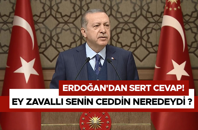 ERDOĞAN'DAN SERT CEVAP: EY ZAVALLI SENİN CEDDİN NEREDEYDİ ?