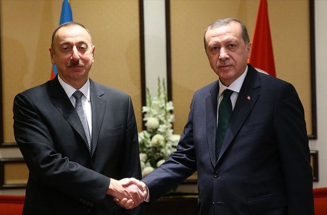 ERDOĞAN, AZERBAYCAN CUMHURBAŞKANI ALİYEV'LE GÖRÜŞTÜ