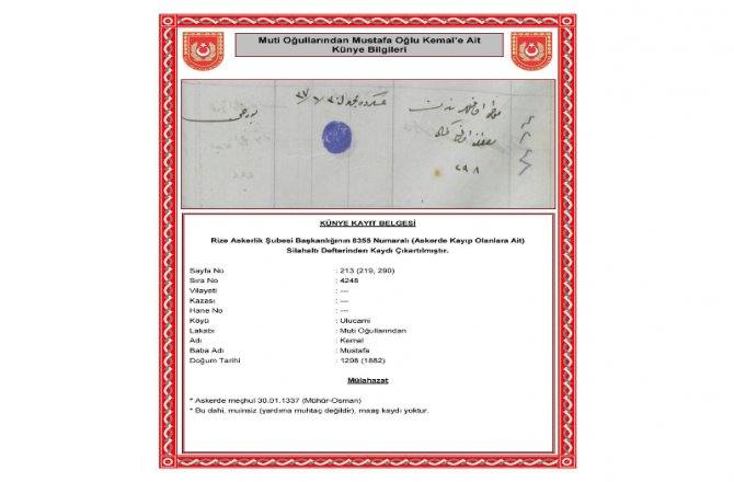 "ERDOĞAN’IN DEDESİNİN ŞEHİT OLDUĞU ARŞİVLERDE YER ALIYOR"