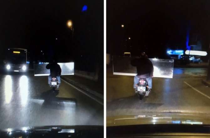 Trafikte akıl almaz görüntü