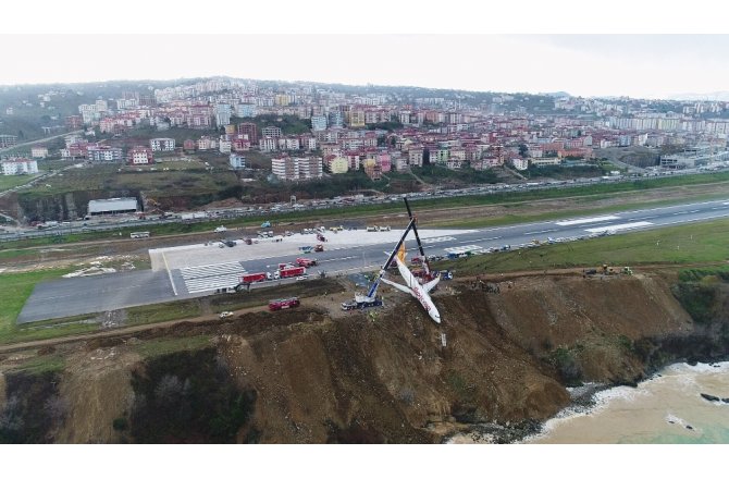 Uçak santim santim havaya kaldırıldı