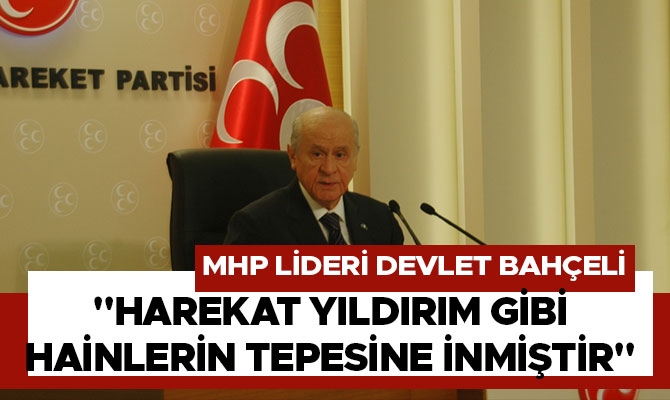 "HAREKAT YILDIRIM GİBİ HAİNLERİN TEPESİNE İNMİŞTİR"