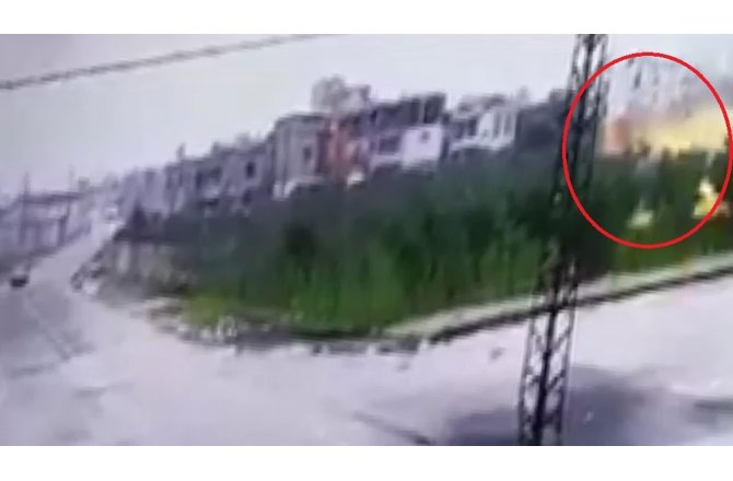 Reyhanlı’ya düşen roket saniye saniye kamerada