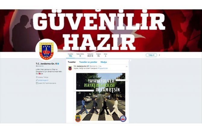 Jandarmadan yayalara 'Beatles'lı saygı mesajı