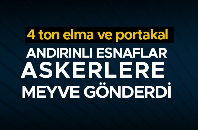 ANDIRINLI ESNAFLAR ASKERLERE MEYVE GÖNDERDİ