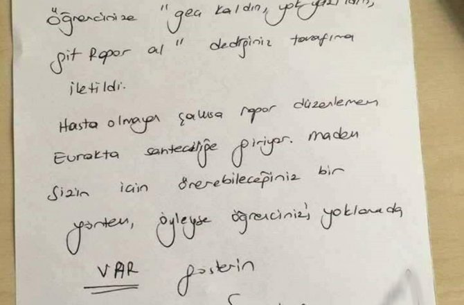 ’RAPOR AL’ DİYEN ÖĞRETMENE DOKTORDAN TOKAT GİBİ CEVAP