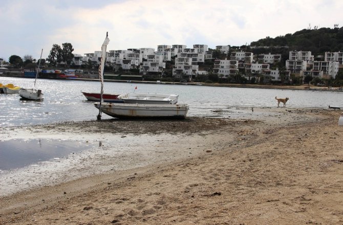 DENİZ ÇEKİLDİ, BALIKÇI TEKNELERİ KARAYA OTURDU