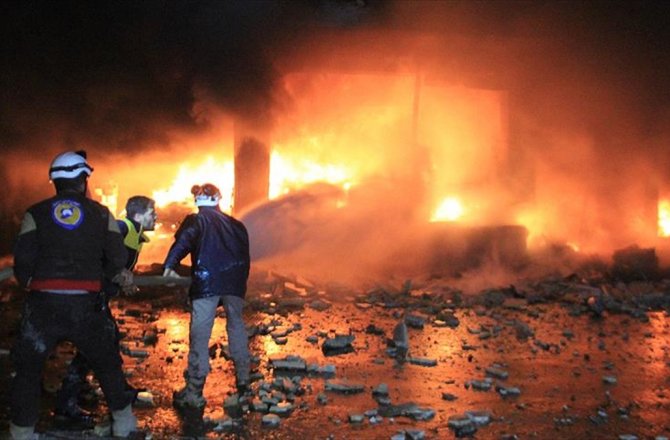 İDLİB'E HAVA SALDIRILARI: ÇOK SAYIDA ÖLÜ VE YARALI VAR