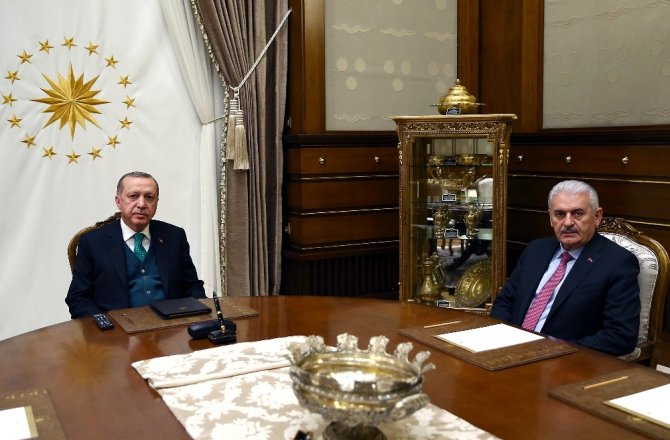 CUMHURBAŞKANI ERDOĞAN, BAŞBAKAN YILDIRIM’I KABUL ETTİ