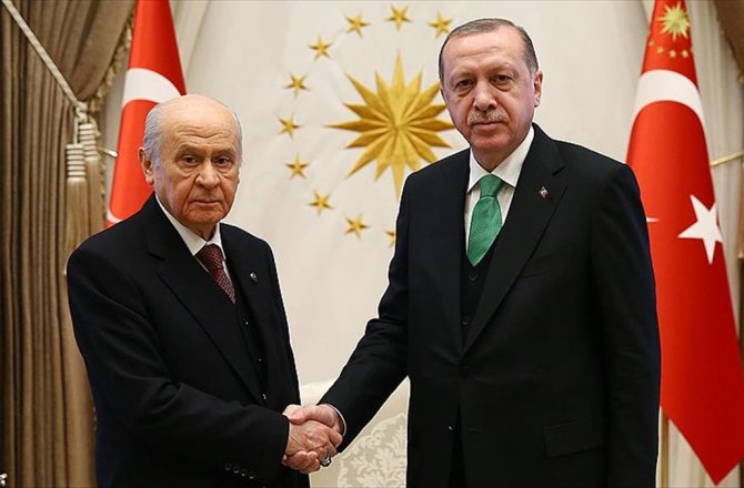 CUMHURBAŞKANI ERDOĞAN, MHP GENEL BAŞKANI BAHÇELİ'Yİ KABUL ETTİ