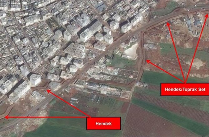 TERÖRİSTLER HENDEKLERİ AFRİN HALKINA KAZDIRDI