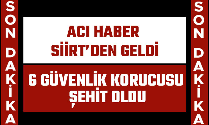 6 GÜVENLİK KORUCUSU ŞEHİT OLDU