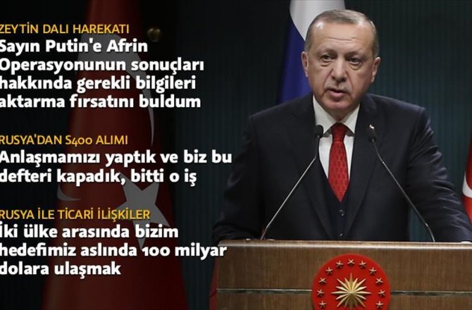 CUMHURBAŞKANI ERDOĞAN: S400 KONUSUNDA ANLAŞMAMIZI YAPTIK VE BU DEFTERİ KAPADIK