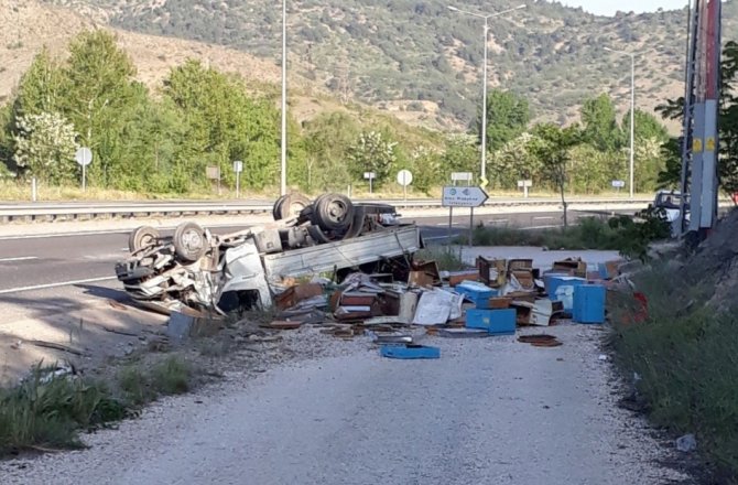 KAMYONET DEVRİLDİ, ARILAR ETRAFA SAÇILDI