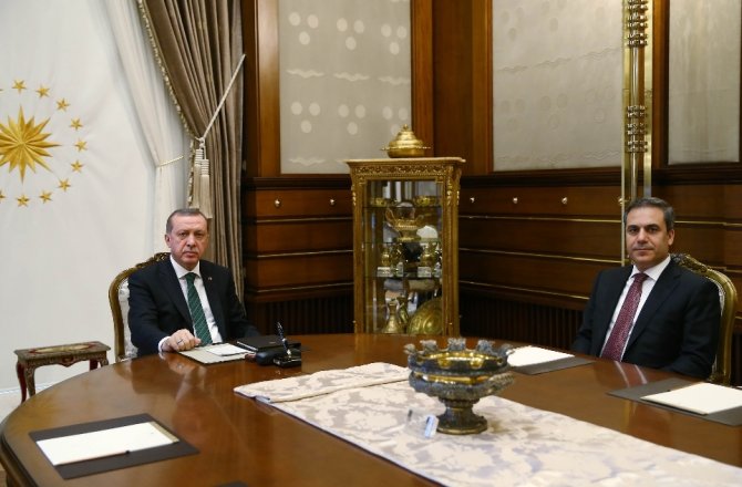 ERDOĞAN HAKAN FİDAN’I KABUL ETTİ