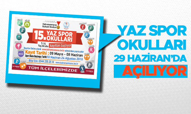 Yaz Spor Okulları 29 Haziran’da Açılıyor