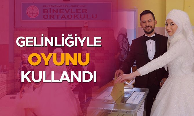 Gelinliğiyle oyunu kullandı