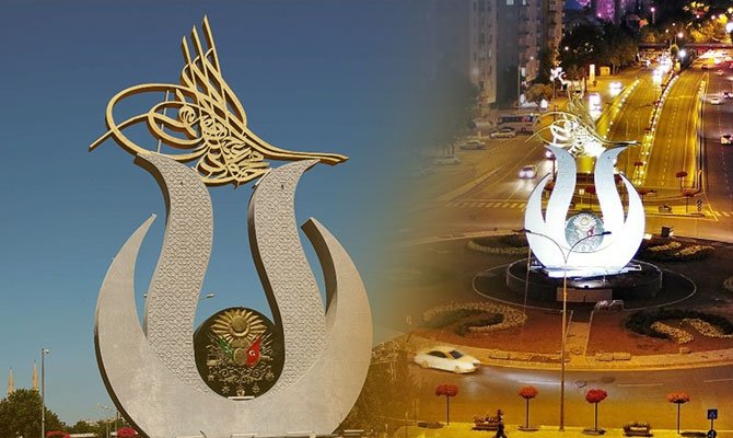 Abdulhamithan kavşağına dev lale figürü