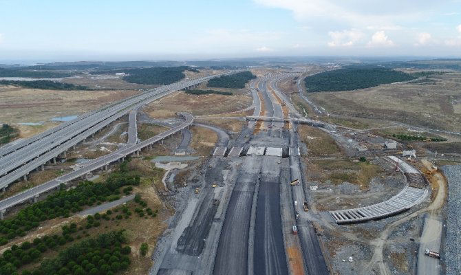 Kuzey Marmara otoyolu havadan görüntülendi