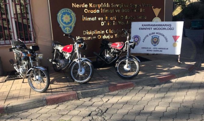 Kahramanmaraş'ta motosiklet çalan şebeke kameraya takıldı