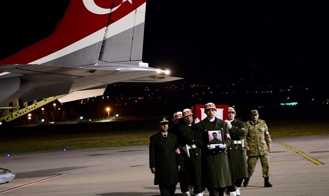 Şehit Kaçmaz'ın naaşı Kahramanmaraş'a getirildi