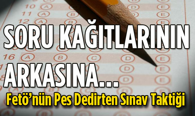 Soru kağıtlarının arkasına nokta ile işaret bırakmanız gerekiyor