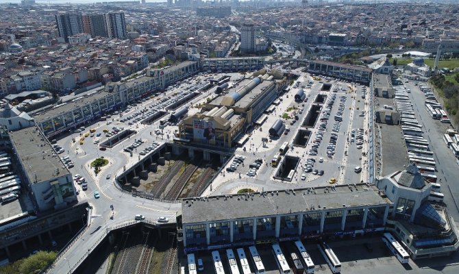 Otogarda seçim yoğunluğu havadan görüntülendi