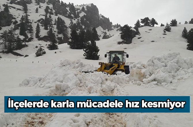 İlçelerde karla mücadele hız kesmiyor