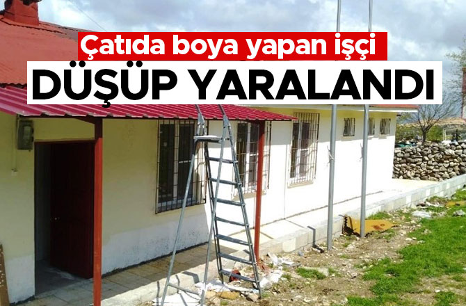Pazarcık'ta aile sağlığı merkezinin çatısından düşüp yaralandı