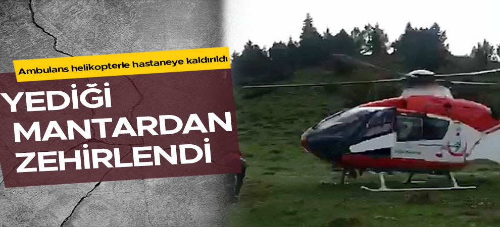 Mantardan zehirlendi ambulans helikopterle hastaneye kaldırıldı