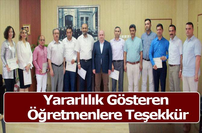 Yararlılık Gösteren Öğretmenlere Teşekkür
