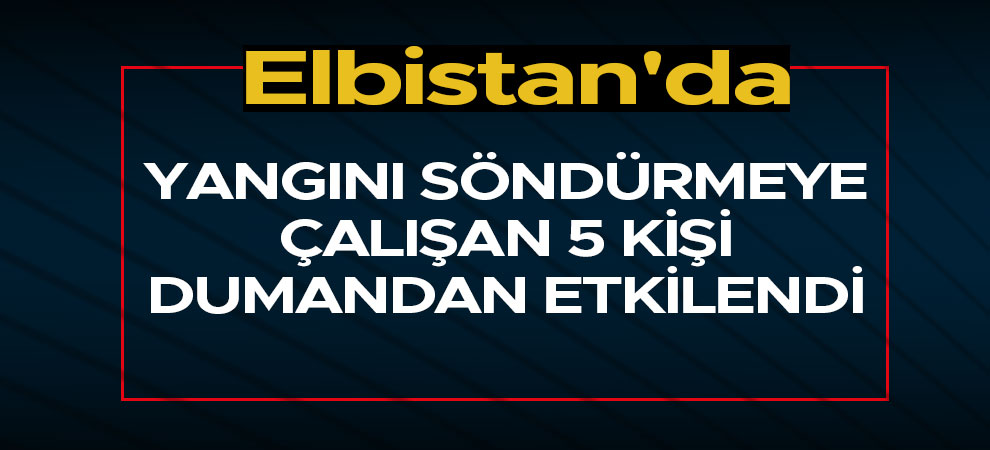 Elbistan'da yangını söndürmeye çalışan 5 kişi dumandan etkilendi