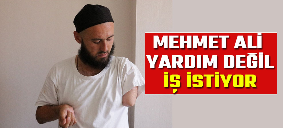 Mehmet Ali yardım değil, iş istiyor
