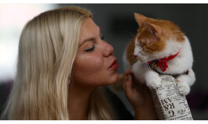 Çöpte bulduğu kediyi hayata bağladı