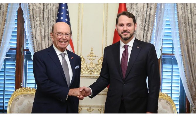 Bakan Albayrak ile ABD Ticaret Bakanı Ross bir araya geldi