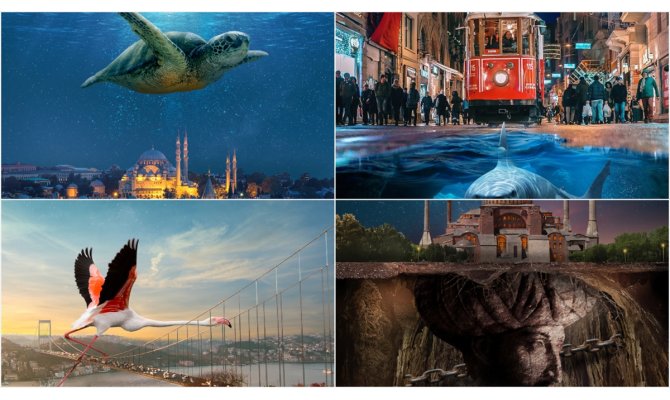 İstanbul'un simgelerini 'fantastik' tasarımlarla anlatıyor