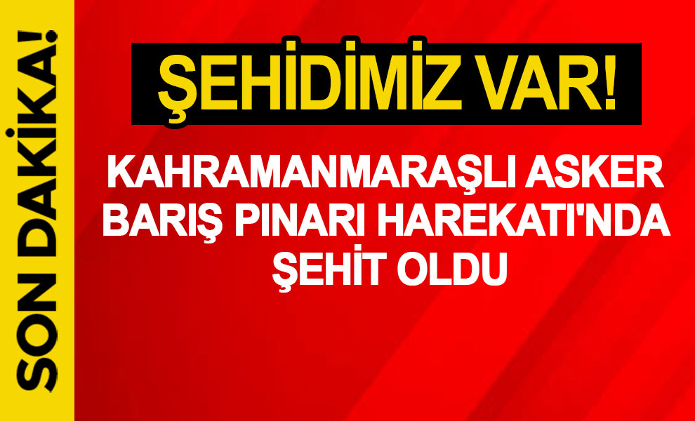 Kahramanmaraşlı asker Barış Pınarı Harekatı'nda şehit oldu