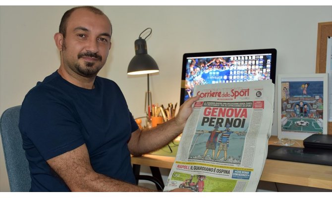 Karikatürleriyle İtalya'da gündem olan Türk