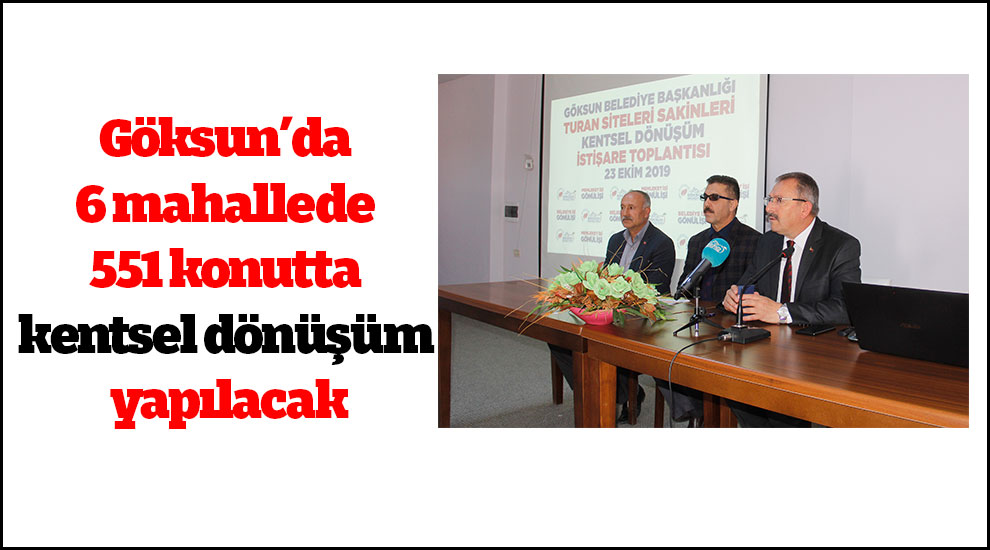 Göksun’da 6 mahallede 551 konutta kentsel dönüşüm yapılacak