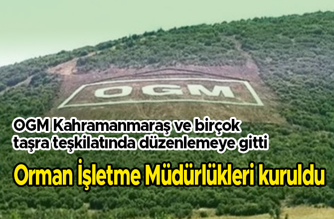 OGM Kahramanmaraş ve birçok taşra teşkilatında düzenlemeye gitti